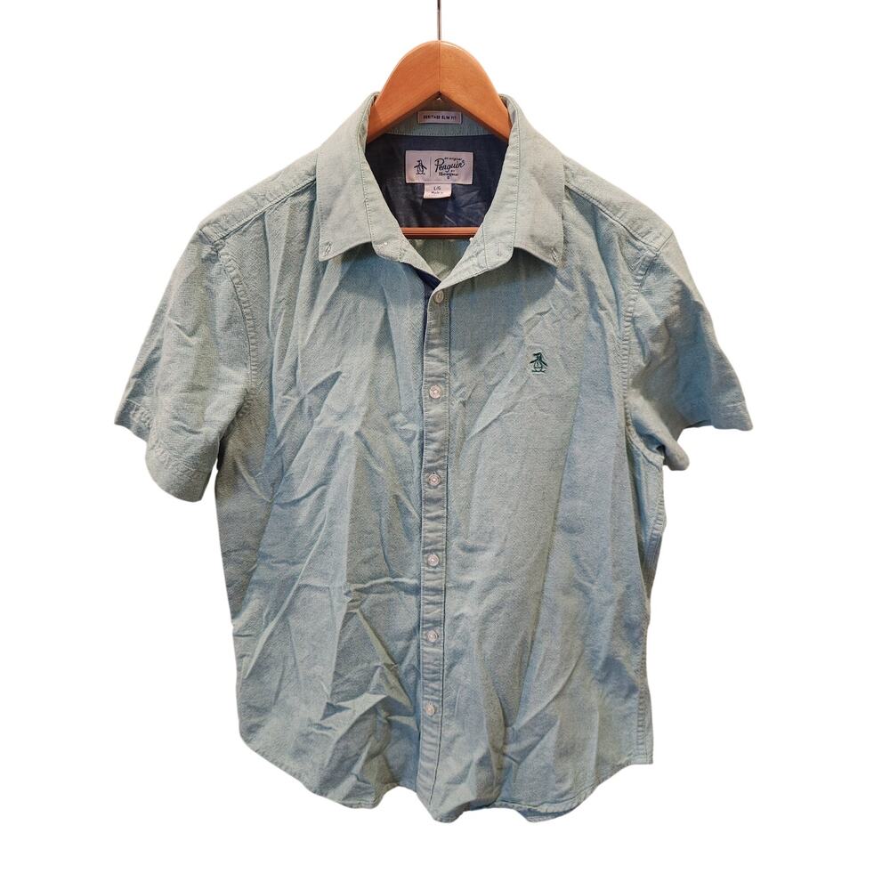 Penguin Short Sleeve Button Up Heritage Slim Fit 100% Cotton